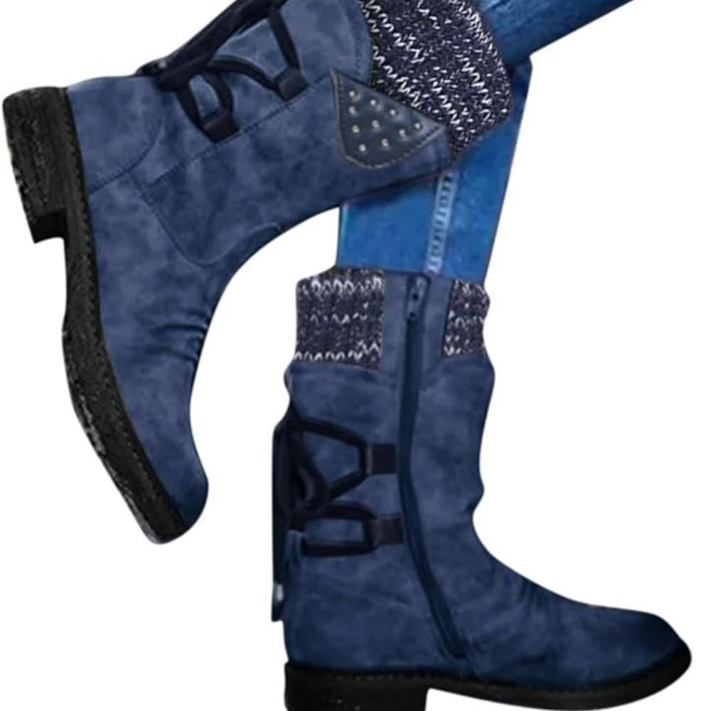 GENERIC SNOW BOOTS  WOMEN LACE UP MID CALF WARM WITH SIDE ZIPPER BOOT